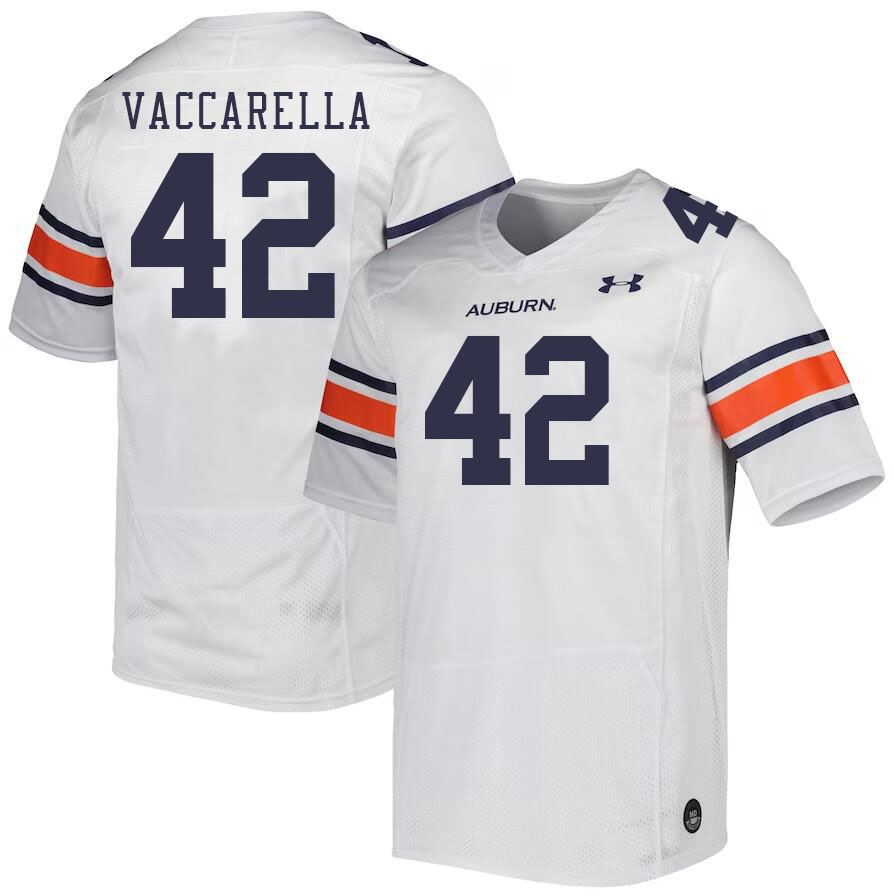 Men #42 Kyle Vaccarella Auburn Tigers College Football Jerseys Stitched-White - Click Image to Close